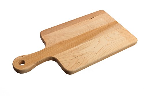 Labell Canadian Maple Wood Cutting Board with Handle, 8 x 16 x 0.75 in | Charcuterie Serving Board, Stain Resistant, Flat Paddle, for Meat, Cheese, Veggies - size: Extra-Large (8" x 16")