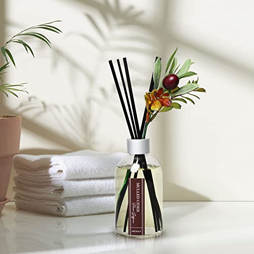 Aronica Christmas Tree Diffusir Oil Cinnamon, Mulled Spice Apple Oil with Sticks, Winter Candy Scented Reed Diffuser, Home Fragrance Decor - color: Mulled Cider