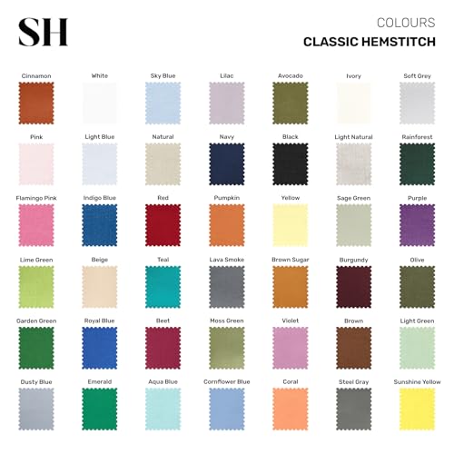 Solino Home 100% Linen Napkins Blue, Classic Hemstitch 20 x 20 in, Set of 4 | Cloth Napkins for everyday meals and hosting | soft plain weave, artisan crafted | Sky Blue | Pure Linen | OEKO-TEX Certified - color: 09: Sky Blue, size: 20" x 20" (Set of 4)