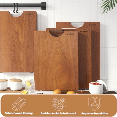 Brosisincorp Sapele Wood Cutting Board One Piece No Glue 17.71"L*11.81"W | Real Solid Whole Single Hardwood, Pre-Oiled Non Toxic No Joint, Reversible Heavy Duty Thick, Edge Grain Without Juice Grooves - size: 17.7"L x 11.8"W