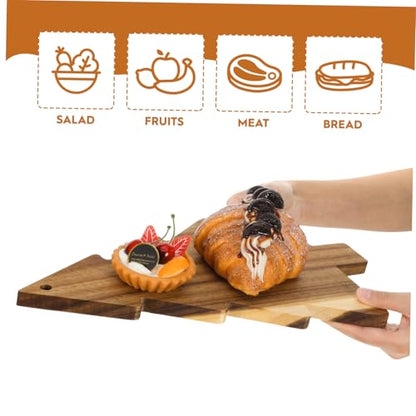 Homoyoyo Wooden Christmas Tree Charcuterie Board Serving Pizza Board Small Round Cutting Home Decorative