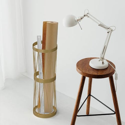 Mango Steam Pluvian Soakstone Umbrella Holder (Tall, Gold) - color: Gold, size: Tall Round