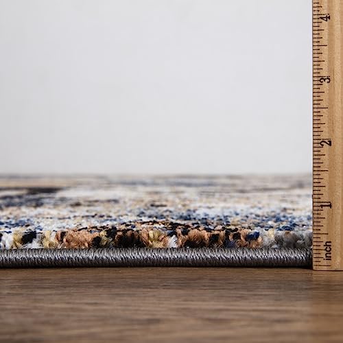 Keen Home Design Abstract Non-Shedding Runner Rug, Soft Thick Pile, 2x8 | Polypropylene High Pile, Jute Back; Ideal For Hallway, Bedside, Home Office - color: Skies Multi, size: 2'8" x 7'7" (Runner)