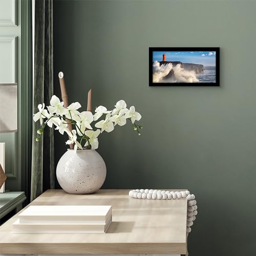 Americanflat 5x10 Picture Frame - Engineered Wood - Black | Shatter-resistant glass, wall or tabletop display with included easel, sawtooth hangers included - color: Black, size: 5x10