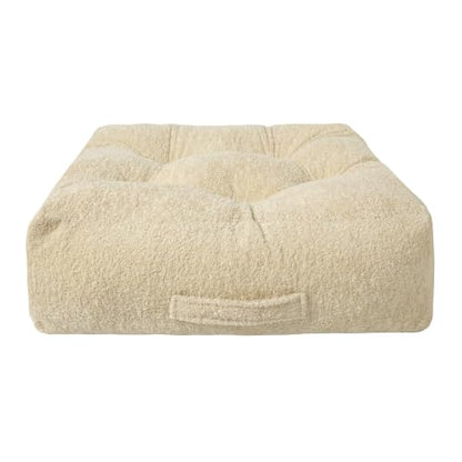 Floor Cushion Pillow, Portable Large | Meditation Adult Sitting Pillow with Handle for Tatami, Living Room & Yoga (1, Square, Fog, 22 x 22 x 6 inches) - color: Square, Fog