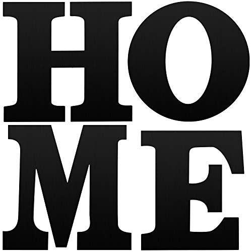Jetec Wood Home Sign, 12 Inch Wooden Letters Home Wall Decor for DIY Seasonal Wreath Art Display, Rustic Farmhouse Art Decor for Living Room, Kitchen, Entryway, Housewarming Gift(Black) - color: Black