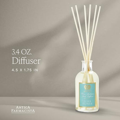 Antica Farmacista Home Ambiance Diffuser - Long-Lasting Reed Scent Diffuser - Luxury Room Freshener Gift - Elderflower, 3.4 fl oz - size: 3.4 fl oz