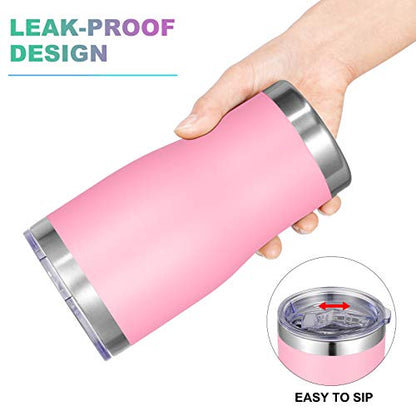 VEGOND 20oz Tumbler Stainless Steel Tumbler Cup with Lid And Straw Vacuum Insulated Double Wall Travel Coffee Mug(Pink 1 Pack) - color: Pink, size: 20 Ounces