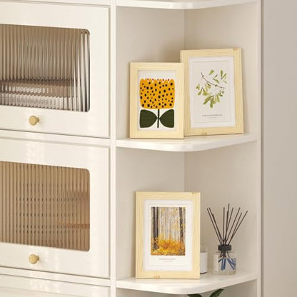 4x6 Picture Frame Wood Grain Set of 6 Wooden Photo Frames | 4 x 6 Picture Frame with Plexiglass Fits 4x6 without Mat for Table and Wall Display - color: Wood Grain, size: 4x6