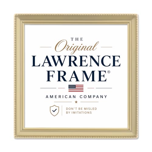 Lawrence Frames Bead Border Design, 5x5, Satin Gold - color: Satin Gold, size: 5x5