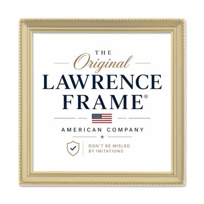Lawrence Frames Bead Border Design, 5x5, Satin Gold - color: Satin Gold, size: 5x5
