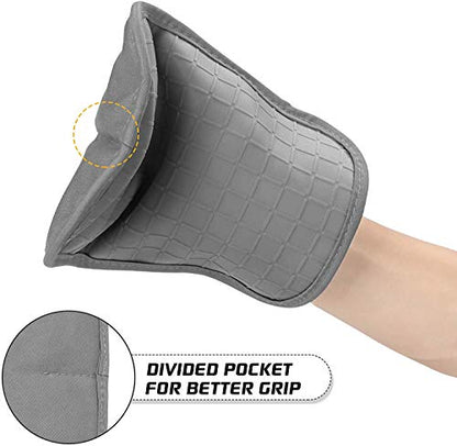 HOMWE Silicone Oven Mitts and Pot Holders for Kitchen & Baking - Set of 4 Heat-Resistant, Heavy-Duty Cooking Mittens w/Non-Slip, Textured Grip (Black) - color: Black, size: 4-Piece Oven Mitts & Pot Holders Set