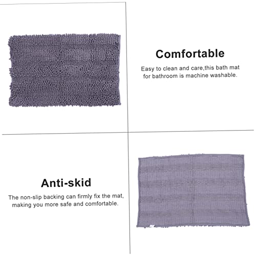 Alipis Chenille Bath Rugs Absorbent Non-Slip Mat Luxury Bathroom Rug for Shower