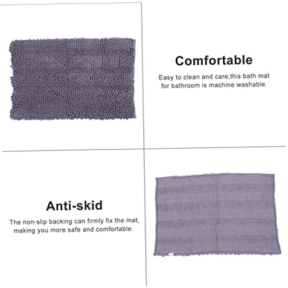 Alipis Chenille Bath Rugs Absorbent Non-Slip Mat Luxury Bathroom Rug for Shower