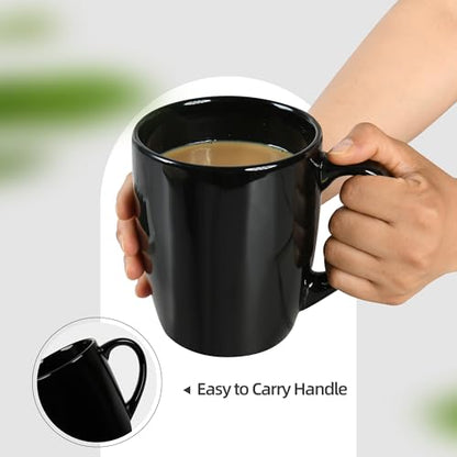 BYCNZB 27OZ Extra Large Ceramic Coffee Mug, Jumbo Coffee Mugs, Big Tea Cups with a Large Handle for Office and Home set of 2 (Black) - color: Black