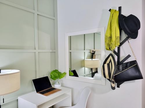 Coat Rack & Hat Rack - Modern Design - Wall Mounted - Stylish - (Black) - color: Black