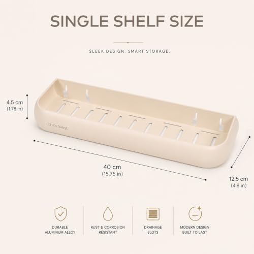 Shower Caddy Suction Cup, Removable Shower Organizer Shelf,2 Pack | Large Capacity, Rustproof Aluminum, 2 Install Ways, Includes Hooks&Hanging Bar,Wall-Mounted Bathroom Organizer Storage Holder - color: Milky White