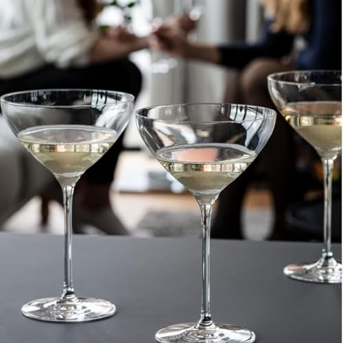 Krosno Martini Glasses Set of 6, 8.3 oz, Harmony Collection | Cocktail Glasses, Drinking Set, Espresso Martini, Lead-Free Crystal, Dishwasher Safe - style: Martini 8.3 oz (Set of 6)