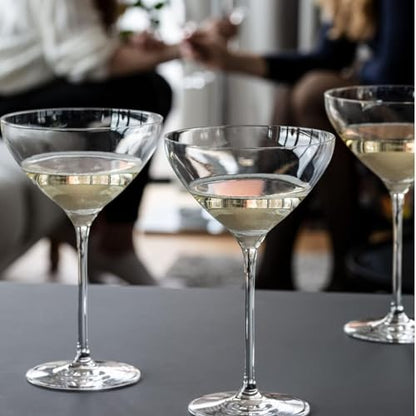 Krosno Martini Glasses Set of 6, 8.3 oz, Harmony Collection | Cocktail Glasses, Drinking Set, Espresso Martini, Lead-Free Crystal, Dishwasher Safe - style: Martini 8.3 oz (Set of 6)