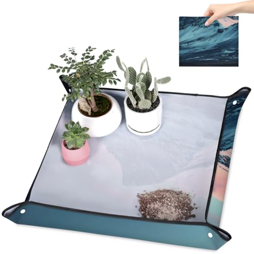 Repotting Mat for Indoor Plants Mountain Peak Waterproof Potting Mat for Mess-Free Gardening, Foldable & Portable Planting Mat, Gardening Gifts & Bonsai Tools - color: Mountain Peak, size: 39.4x39.4"