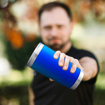 20oz Tumbler with Lid Stainless Steel Tumblers Insulated Mug Dark Blue 12P - color: Dark Blue
