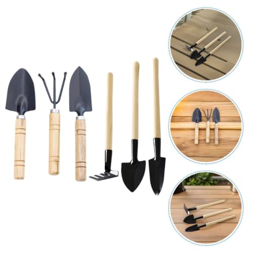 Yardwe 9pcs Small Gardening Tools Set with Ergonomic Handle and Precision Size, Wooden and Iron Indoor Garden Tool Kit for Houseplants and Home Balconies