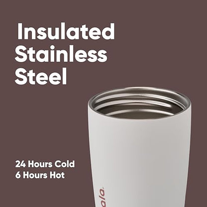 Owala SmoothSip Slider Insulated Stainless Steel Coffee Tumbler, Reusable Iced Coffee Cup, Hot Coffee Travel Mug, BPA Free 12 oz, Vanilla Bean - color: Vanilla Bean, size: 12 Ounces, style: No Handle