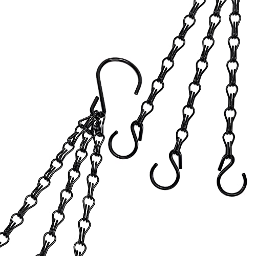 Heybe 20 Inch Hanging Basket Chain, 3 Point Hanging Chains with Hooks for Pot Planters Bird Feeders Lantern Lamp,Extended Hangers for Hanging Badkeys(20 inch,3 Point) - size: 20 inches, style: 3 point