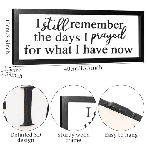Ripeng 3D I Still Remember The Days I Prayed Sign Wall Decor Wooden Entryway Hallway Decor, Above Door Plaque Bible Verse Christian Wall Art for Christmas Family Living Room Bedroom, 15.7" x 5.9" - style: I Still Remember the Days I Prayed
