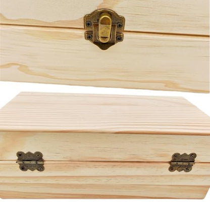 Anktily Unfinished Wooden Storage Organizer Box with Lid, Unpainted Wood Case Box for Small Keepsakes, Jewellery, Tea Bag Holder Case (25 Grids C) - style: 25 Grids C