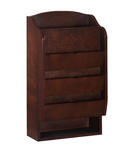 Door Entry Organizer with Mail Sorter in Mahogany - color: Mahogany