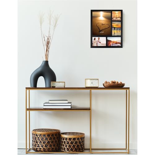 8x10+4x4+6x4+2(4x6) Black Wood Collage Frame | Multi-size collage, wall mounting, wooden frame, for photos 8x10/4x4/6x4/4x6 - size: 8X10+4X4+6X4+2(4X6)