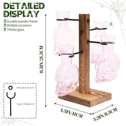 Plants Propagation Stations Skull Glass Propagation Birthday Gift for Women | Garden Plant Lovers - 4 Skull - color: Pink