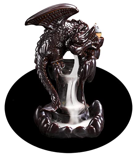 Dragon Backflow Incense Burner, Waterfall Incense Holder Ornamen Statue Fountain Home Decor