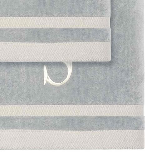 Avanti Linens - Towel Set, Soft & Absorbent Cotton, Embroidered Bathroom Decor, Set of 5 (Monogram Collection, Initial S) - style: S