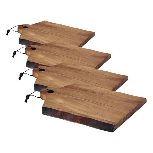 Rachael Ray Pantryware Wood Cutting Board With Handle/Wood Serving Board With Handle - 14 Inch x 11 Inch, Brown | (Pack of 4) - size: 14.7"L x 11.7"W (Pack of 4)