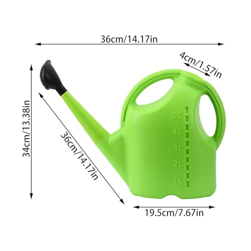 1.1 Gallon Long Spout Watering Can, Modern Lightweight Durabl Plant Waterer with Removable Long Spout Sprinkler Head,2026 New Plastic Large Watering Can Indoor for Succulents Flower Seedlings - color: Green