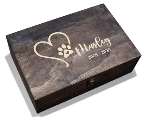 Personalized Pet Memory Keepsake Box Custom Engraved Wooden Memorial Urn Box with Lid - Pet Loss Gift for Dogs or Cats Remembrance Storage Boxes for Ashes, Photos Forever Friend Always In Your Heart - style: 5. Pet Memorial