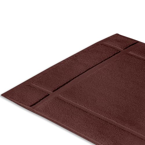100% Cotton Bath Mat 24x17 Inches, 1350 GSM Thick Plush, Soft Absorbent, Oeko-Tex Certified, Durable Construction – Brown - color: Brown