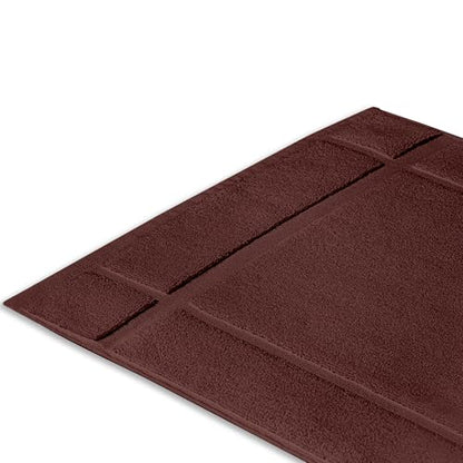100% Cotton Bath Mat 24x17 Inches, 1350 GSM Thick Plush, Soft Absorbent, Oeko-Tex Certified, Durable Construction – Brown - color: Brown