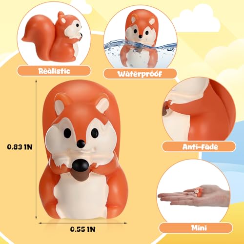 Threehoney 50 Pcs Mini Resin Animal Miniature Figurines Bulk Adorable Garden Accessories for Christmas Gifts Micro Landscape Ornaments Home Decor Bookcase Living Room Scenes Kit (Squirrel Style) - style: Squirrel Style