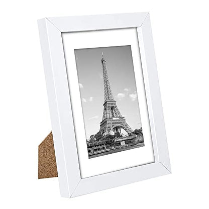 upsimples 5x7 Picture Frame Set of 10, Display Pictures 4x6 with Mat or 5x7 Without, Multi Photo Frames Collage for Wall or Tabletop Display, White | Fit 4x6 and 5 x 7 Photos, Wall or Tabletop Display, For Gallery Hallway Living Room, For Christmas Mother