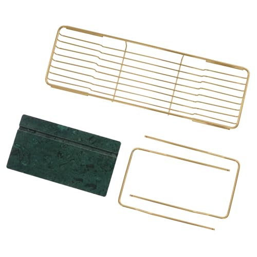 Bathtub Tray Caddy for Luxury Bath, 26.8-35.4in Expandable Bathtub Tray with Raised Guardrail and Deep Groove, 44.09 lbs Capacity, for Toiletries, Tablets, Kitchen Sink Fruits (Gold, Green) - color: Gold, Green