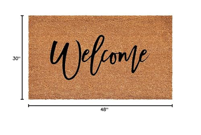 Calloway Mills Cursive Welcome Doormat, 30" x 48" - color: Black, size: 2'6" x 4' (Rectangular)