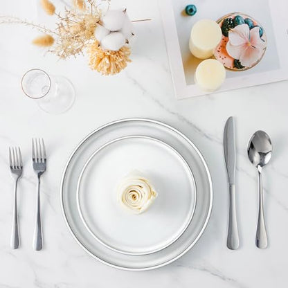 LIANYU 12 Piece Dinnerware Dishes Sets for 4, Stoneware Plates and Bowls | Ceramic Dishware Set for Pasta Dessert Cereal, Rustic Terracotta Bottom, Microwave & Dishwasher Safe, Lucent White - color: Lucent White