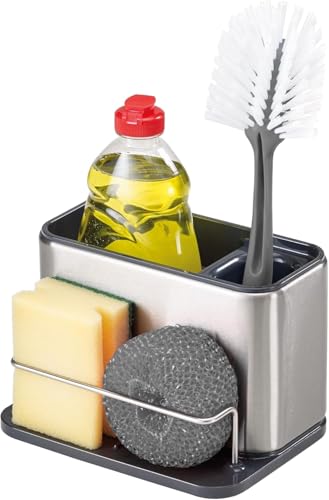 Joseph Joseph Surface Stainless Steel Caddy Sink Area Organizer and Sponge Holder, Gray - color: Grey, size: Large