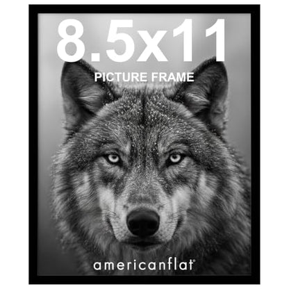 Americanflat 8.5x11 Picture Frame with Shatter-Resistant Glass - Streamline Collection - Thin Border Photo Frame for Tabletop and Wall Display - Hanging Hardware and Easel Stand Included - Black | Shatter-resistant glass, wall or tabletop display with inc