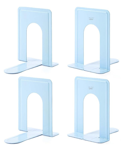 Mr. Pen- Book Ends, 4 Pack, Light Blue | Heavy Duty Metal Bookends for Shelves, Book Holders for Shelves, Metal Bookends - color: Light Blue, size: 4 Pack