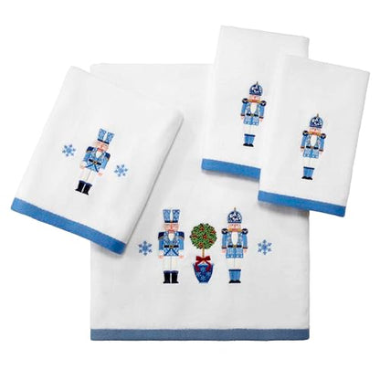 Avanti Linens - Fingertip Towels, Soft & Absorbent Cotton Velour, Christmas Decorations, Set of 4 (Nutcracker Trellis Collection)