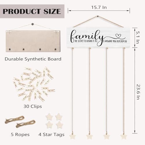 Picture Frames Collage Photo Hanging Display Picture Board Wood Rustic Frames, The Secret to Having It All Is Knowing You Already Do”Farmhouse Rustic Wood Hanging Photo Wall Table Top Frames - color: Family